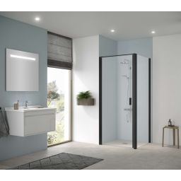 Kermi Cada XS Czarny Soft ścianka prysznicowa 75 cm boczna czarny soft/szkło przezroczyste CKTWD075203PK