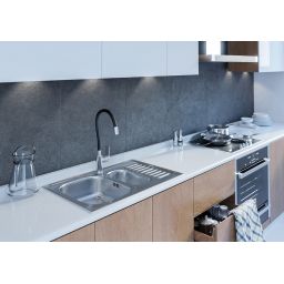 Kuchinox Elza bateria kuchenna stojąca z elastyczną wylewką chrom/beż BKE461D