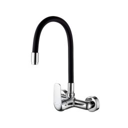 Kuchinox Elza bateria kuchenna ścienna z elastyczną wylewką chrom/czarny BKE781D