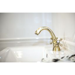 Kuchinox Stilo bateria umywalkowa stojąca mosiądz antyczny BKI522D