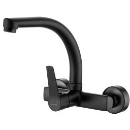 Kuchinox Vilava bateria kuchenna ścienna z wylewką F czarny BKW787D