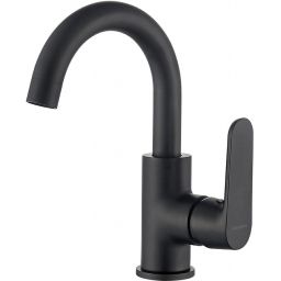 Kuchinox Dima bateria umywalkowa stojąca z wylewką U czarny mat BQD728D