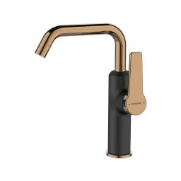 Kuchinox Alanis bateria umywalkowa stojąca czarny/różowe złoto BQI825D