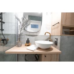 Kuchinox Alanis bateria umywalkowa stojąca czarny/różowe złoto BQI825D