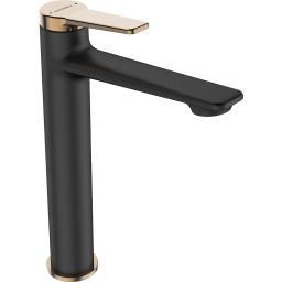 Kuchinox Alanis bateria umywalkowa stojąca wysoka czarny/różowe złoto BQI82ND