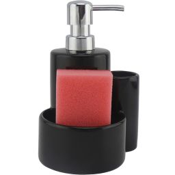 Kuchinox Lupo dozownik do płynu 320 ml stojący czarny błyszczący AMP009M