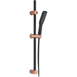 Kuchinox Alanis zestaw prysznicowy z drążkiem czarny/różowe złoto NQI81A1