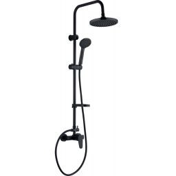 Kuchinox Intra zestaw prysznicowy ścienny z deszczownicą czarny PKI70OB