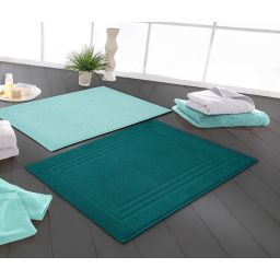 Kleine Wolke Lodge dywanik łazienkowy 80x50 cm bawełna morski 3009683207