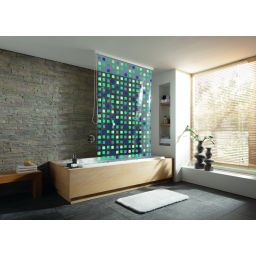 Kleine Wolke Duschrollo roleta prysznicowa 128x240 cm winylowa niebieskie kwadraty 3321721747