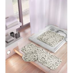 Kleine Wolke Stepstone mata antypoślizgowa 92x36 cm szara wzór kamienie 4387189001