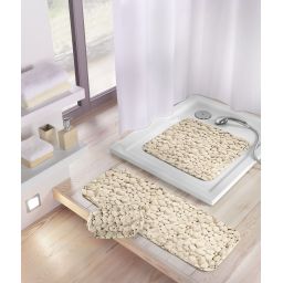 Kleine Wolke Stepstone mata antypoślizgowa 92x36 cm beżowa wzór kamienie 4387202001