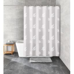 Kleine Wolke Canton zasłona prysznicowa 180x200 cm tekstylna szary/kwiaty 4994114305
