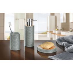 Kleine Wolke Kyoto szczotka toaletowa stojąca szary/drewno 5079977856