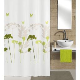 Kleine Wolke Barcelona zasłona prysznicowa 120x200 cm tekstylna biały/kwiaty 5188602238