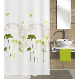 Kleine Wolke Barcelona zasłona prysznicowa 180x240 cm tekstylna biały/kwiaty 5188602352