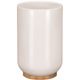 Kleine Wolke Timber kubek na szczoteczki stojący biały/bambus 5877100852
