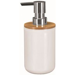 Kleine Wolke Timber dozownik do mydła 300 ml stojący biały/bambus 5877100854