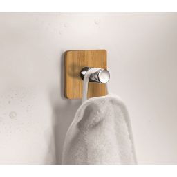 Kleine Wolke Timber haczyk na ręcznik chrom/bambus 5879202887