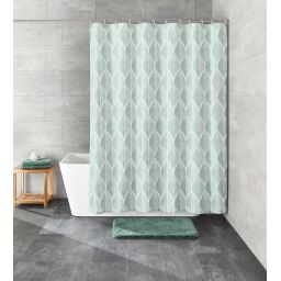Kleine Wolke Leaf zasłona prysznicowa 180x200 cm zielona 5961685305