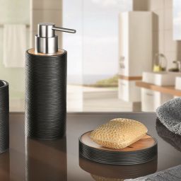 Kleine Wolke Kyoto mydelniczka stojąca czarny/drewno 5079926853