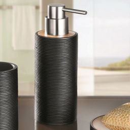 Kleine Wolke Kyoto dozownik do mydła 300 ml stojący czarny/bambus 5079926854