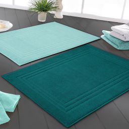 Kleine Wolke Lodge dywanik łazienkowy 80x50 cm bawełna morski 3009683207