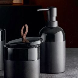 Kleine Wolke Deep dozownik do mydła 250 ml ceramika czarny 8681926854
