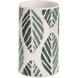 Kleine Wolke Leaf kubek na szczoteczki stojący biały/zielony 8031697852