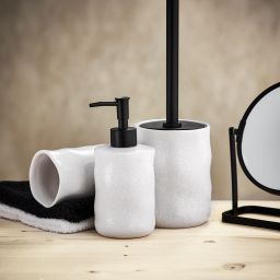 Kleine Wolke Crinkle szczotka toaletowa stojąca biała/czarna 8643100856