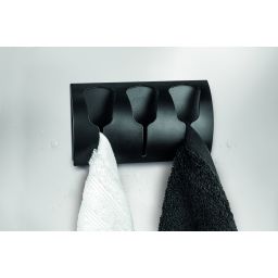 Kleine Wolke Tulip wieszak na ręczniki potrójny czarny mat 8645926887