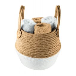 Kleine Wolke Patch koszyk łazienkowy XL biały/brązowy 8649270062