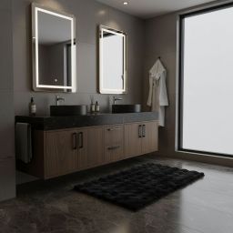 Kleine Wolke Cloud dywanik łazienkowy 120x70 cm prostokątny czarny 9198926225