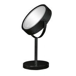 Kleine Wolke LED Mirror lusterko kosmetyczne 17,5x29,5 cm okrągłe z oświetleniem czarny 5887926886