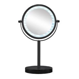 Kleine Wolke LED Mirror lusterko kosmetyczne 17,5x29,5 cm okrągłe z oświetleniem czarny 5887926886