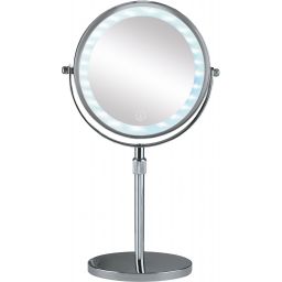 Kleine Wolke LED Mirror lusterko kosmetyczne 20,5x37 cm okrągłe z oświetleniem srebrny 8507124886