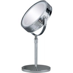 Kleine Wolke LED Mirror lusterko kosmetyczne 20,5x37 cm okrągłe z oświetleniem srebrny 8507124886