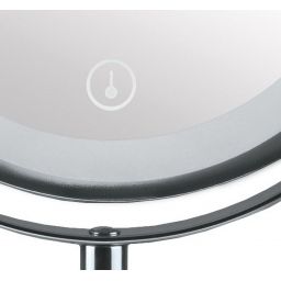 Kleine Wolke LED Mirror lusterko kosmetyczne 20,5x37 cm okrągłe z oświetleniem srebrny 8507124886