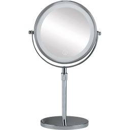 Kleine Wolke LED Mirror lusterko kosmetyczne 20,5x37 cm okrągłe z oświetleniem srebrny 8507124886