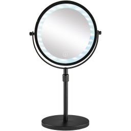 Kleine Wolke LED Mirror lusterko kosmetyczne 20,5x37 cm okrągłe z oświetleniem srebrny 8507926886