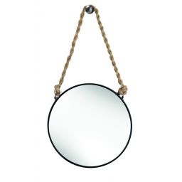 Kleine Wolke Rope Mirror lustro 39,5x23 cm okrągłe czarne 8653926886