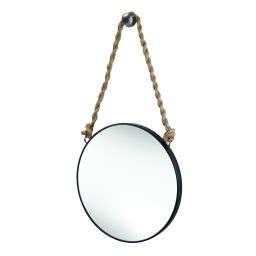 Kleine Wolke Rope Mirror lustro 39,5x23 cm okrągłe czarne 8653926886