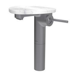 Laufen Ada bateria umywalkowa stojąca wysoka stal nierdzewna/biały marmur HF506714505060