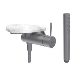 Laufen Ada bateria prysznicowa podtynkowa stal nierdzewna/biały marmur HF506755505060