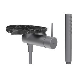 Laufen Ada bateria prysznicowa podtynkowa stal nierdzewna/czarny marmur HF506755506060