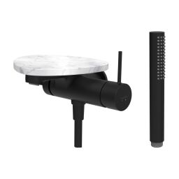 Laufen Ada bateria wannowo-prysznicowa ścienna czarny/biały marmur HF506765515060