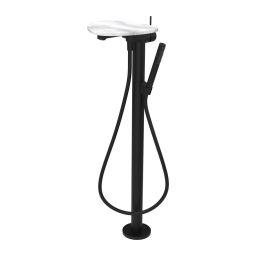 Laufen Ada bateria wannowo-prysznicowa wolnostojąca czarny/biały marmur HF506781515060