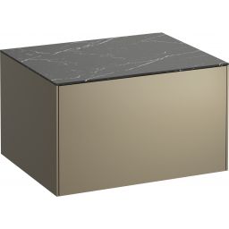 Laufen Sonar szafka 57 cm podumywalkowa wisząca z blatem tytanowa/czarna H4054000341421