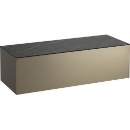 Laufen Sonar szafka 117 cm podumywalkowa wisząca z blatem czarny połysk H4054200341421