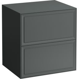 Laufen The New Classic szafka 57 cm podumywalkowa wisząca z blatem szary mat H4060060856271